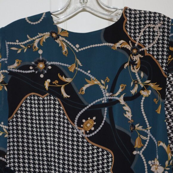 Ann Taylor | Pleated, Floral, Houndstooth Dress, Size 6 - Picture 7 of 10